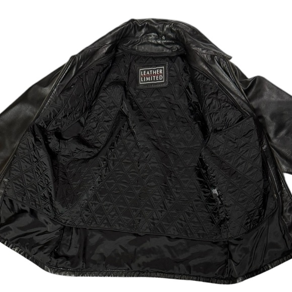 Leather Limited Men’s XL Black Zip Up Leather Jacket Zip Out Lining - Picture 6 of 12